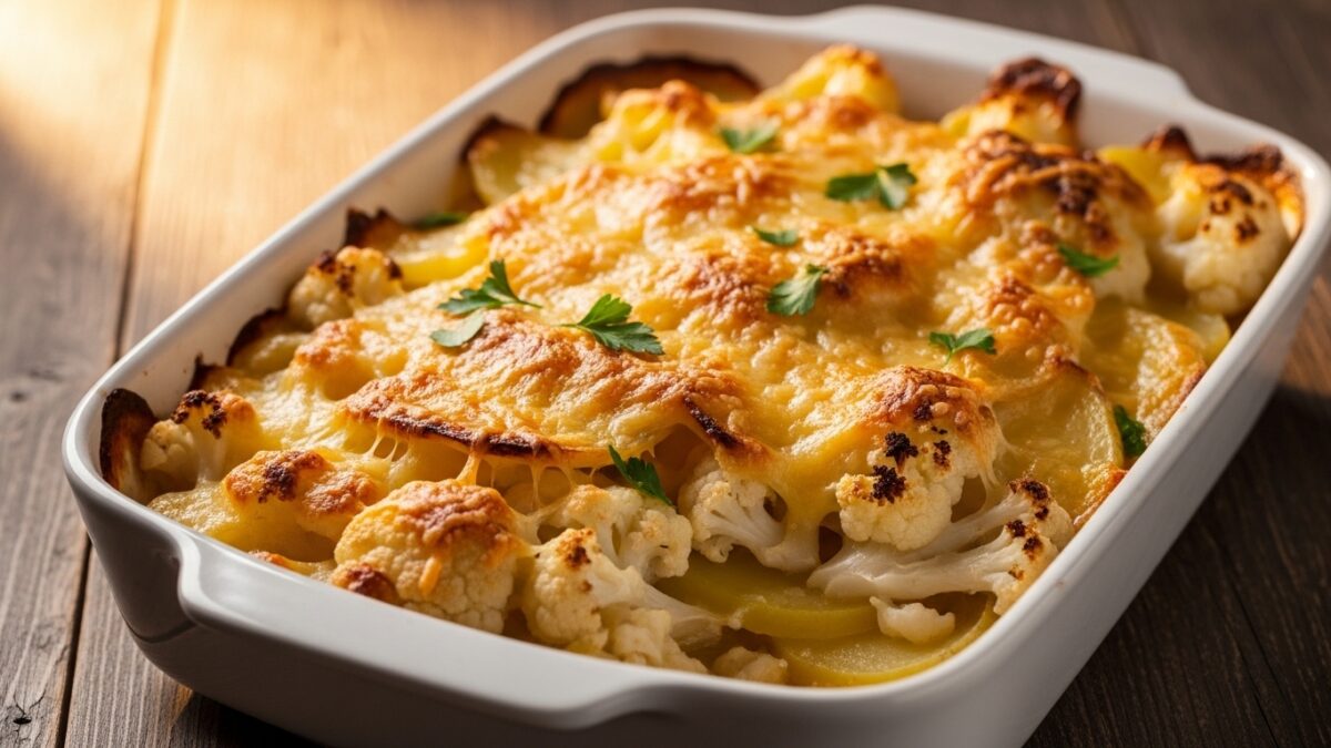 Kartoffel-Auflauf mit Blumenkohl