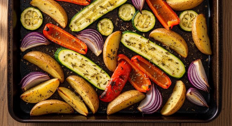 Kartoffel-Gemüse-Blech aus dem Ofen