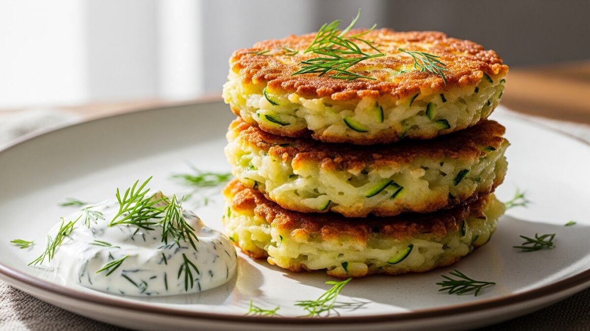 Kartoffel-Zucchini-Puffer knusprig