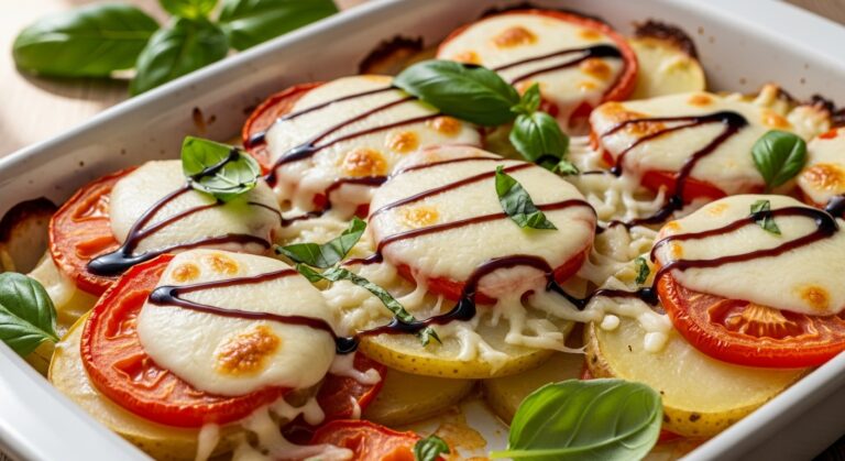 Kartoffelauflauf mit Mozzarella und Tomaten