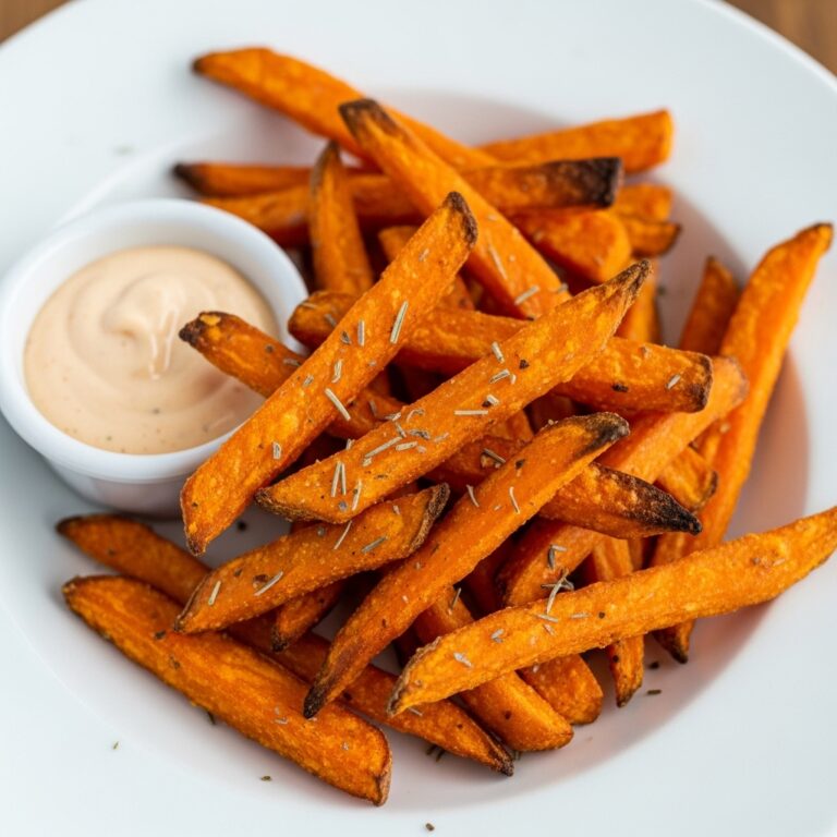 Süßkartoffel Pommes knusprig aus dem Ofen